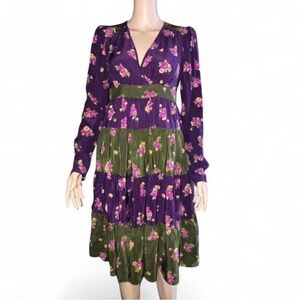 Betsey Johnson New York Vintage floral midi-dress, Empire-waist dress w/tiers